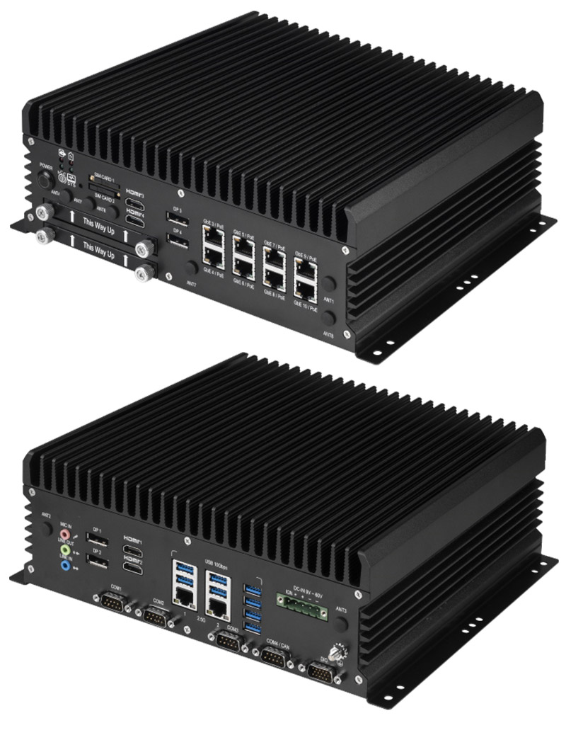 FleetPC-13-RTX5000 Car-PC (Intel Core i9-14900T, 9-60V Automotive Powersupply, 2x LAN, 2x HDMI, 2x dP) [<b>FANLESS</b>]