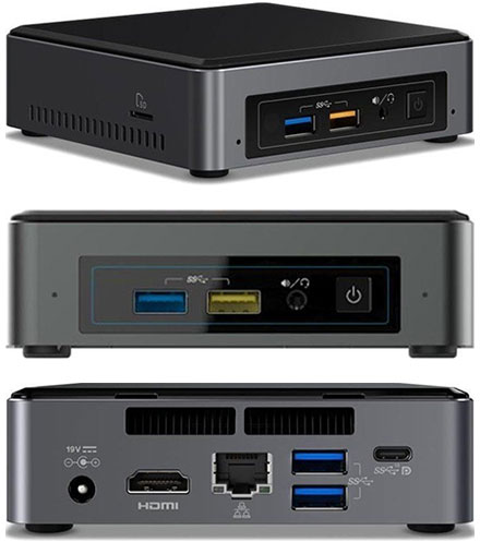 Intel NUC7i3BNK (Intel Core i3-7100U CPU 2x 2.4Ghz, 1x HDMI, 1x dP, 1x M.2)
